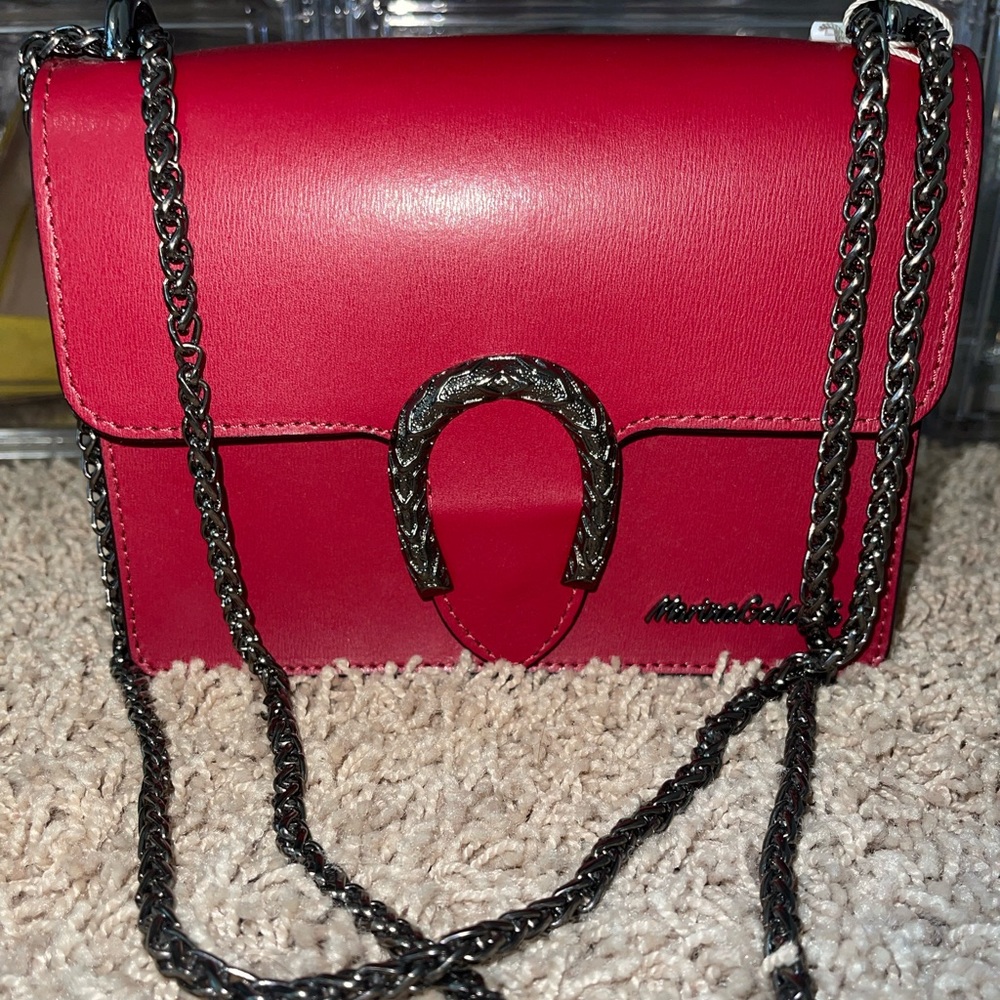 Marina Galanti Italian leather purse similar to Gucci Dionysus burgundy maroon